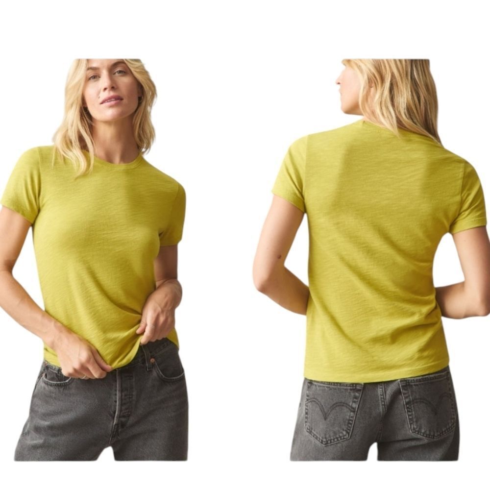 NEW American Giant Premium Slub Crew Tee Citronelle Lime Greenish Yellow Size M